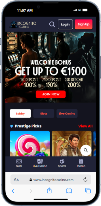 Incognito Casino Mobile Gaming Experience